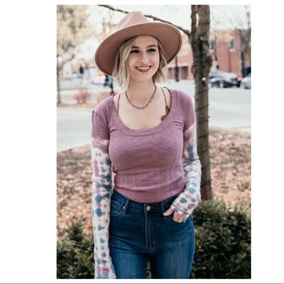 FREE PEOPLE BOHO TOP LONG SLEEVES RIB KNIT TEE A2C - Picture 6 of 16